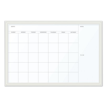 U BRANDS Magnetic Dry Erase Calendar w/Decor Frame, 30x20, White Surface/Frame 2075U00-01